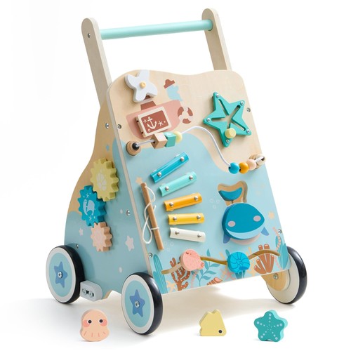 Wooden baby walker montessori - wooden,