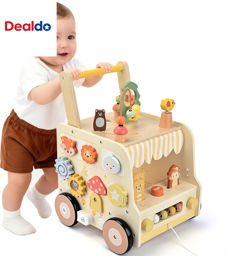 Wooden activity cube push - cube,